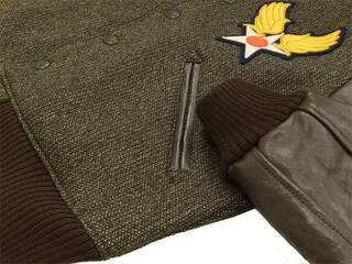 トイズマッコイ カデットジャケット ビーチクロス 袖レザー